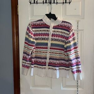 VTG-Tierra international-M-Nordic fair Isle-jacquard pattern, cardigan,sweater.